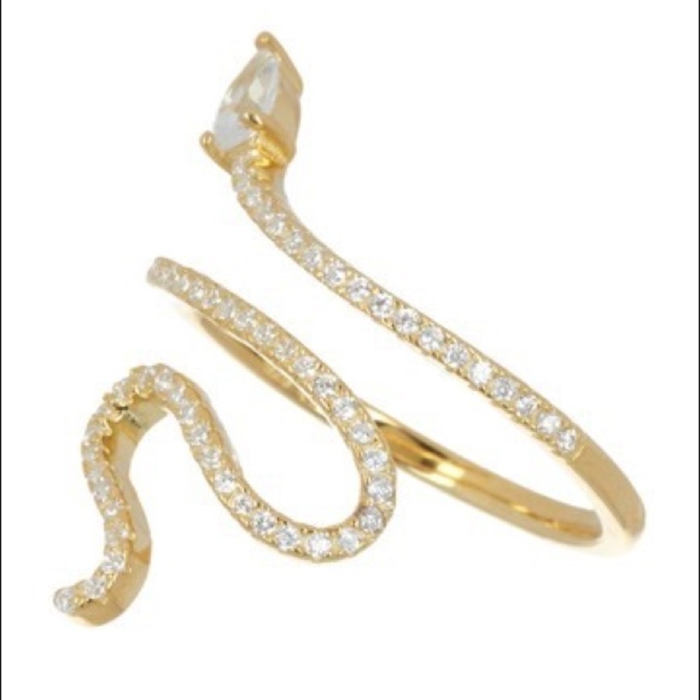 ADORNIA Pave Crystal Snake Ring - 8